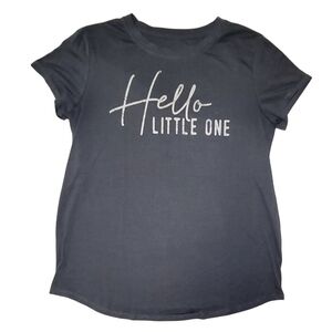 Isabel Maternity Gray Crew Neck Graphic T-Shirt sz Small